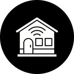 Smart House Glyph Inverted Icon