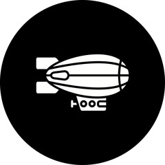 Airship Glyph Inverted Icon © Maan Icons