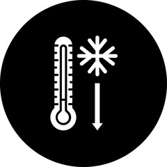 Low Temperature Glyph Inverted Icon