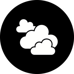 Clouds Glyph Inverted Icon