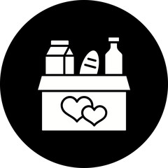 Food Donation Glyph Inverted Icon