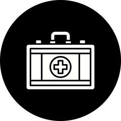 First Aid Kit Glyph Inverted Icon