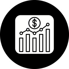 Obraz premium Stock Exchange App Glyph Inverted Icon