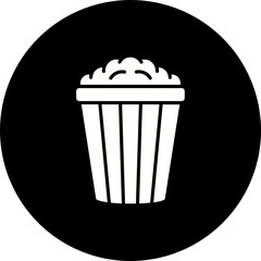 Popcorn Glyph Inverted Icon