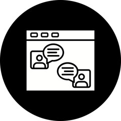 Online Chat Glyph Inverted Icon