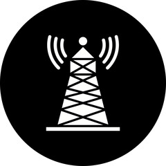 Signal Tower Glyph Inverted Icon