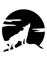 Howling Wolf SVG Cut File Clipart Silhouette