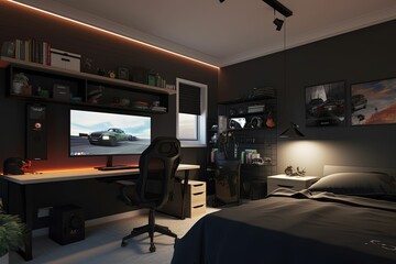 Gaming living room interior.