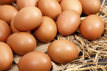 Fresh eggs are ready for breakfast in the farm.