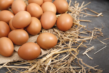 Fresh eggs are ready for breakfast in the farm.