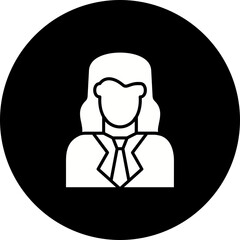 Female Accountant Glyph Inverted Icon