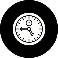 Clock Glyph Inverted Icon