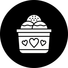 Ice Cream Glyph Inverted Icon