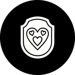 Shield Glyph Inverted Icon