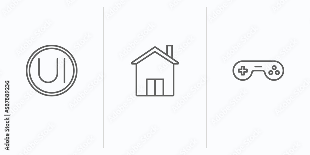 Poster outline icons set. thin line icons such as , vector. linear icon sheet can be used web and