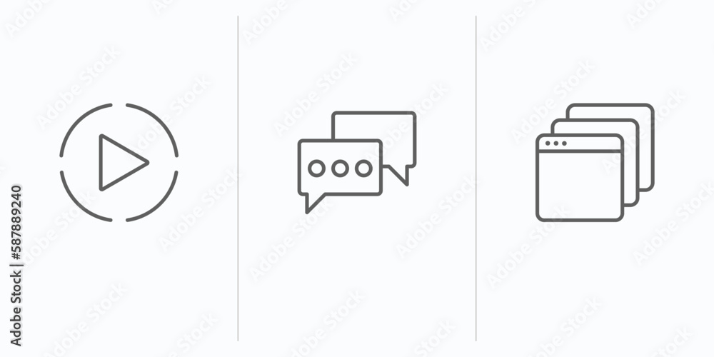 Poster outline icons set. thin line icons such as , vector. linear icon sheet can be used web and
