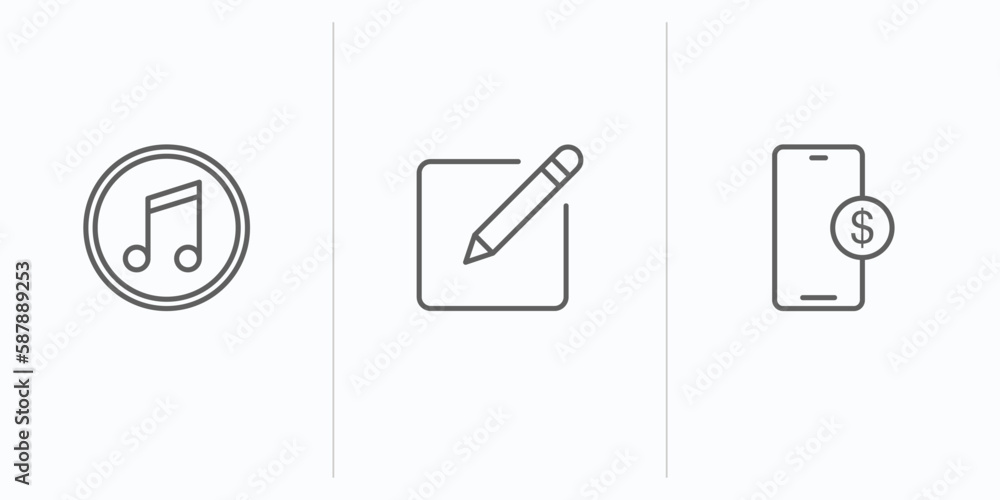 Poster outline icons set. thin line icons such as , vector. linear icon sheet can be used web and