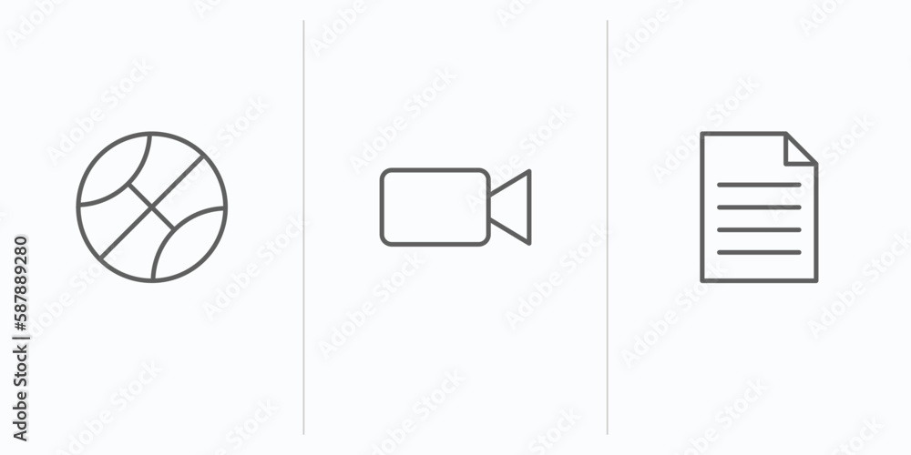Poster outline icons set. thin line icons such as , vector. linear icon sheet can be used web and