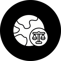 Global Laws Glyph Inverted Icon