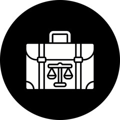Briefcase Glyph Inverted Icon