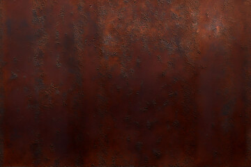 Rusted brown metal plate texture grunge abstract background, industrial style chic, Generative AI