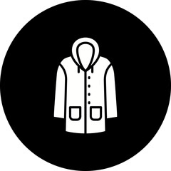 Raincoat Glyph Inverted Icon