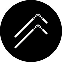 Plastic Straw Glyph Inverted Icon