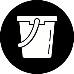 Water Bucket Glyph Inverted Icon