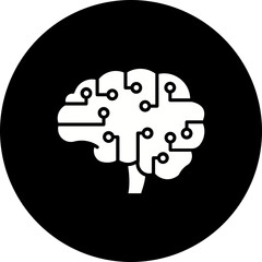 AI Brain Glyph Inverted Icon