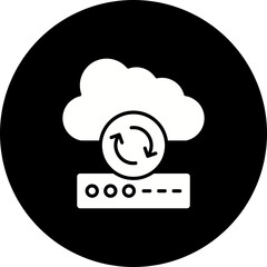 Cloud Sync Glyph Inverted Icon