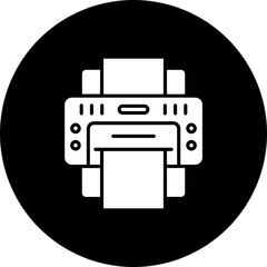 Printer Glyph Inverted Icon