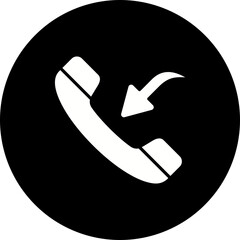 Incoming Call Glyph Inverted Icon