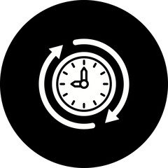 Hours Glyph Inverted Icon