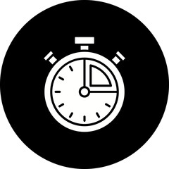 Stopwatch Glyph Inverted Icon