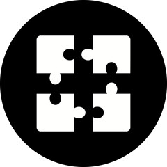 Puzzle Glyph Inverted Icon