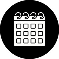 Calendar Glyph Inverted Icon