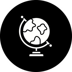 World Globe Glyph Inverted Icon