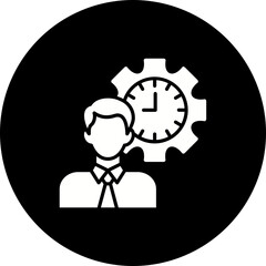 Punctuality Glyph Inverted Icon