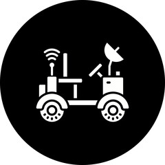 Moon Rover Glyph Inverted Icon
