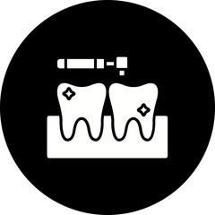 Dental Cleaning Glyph Inverted Icon