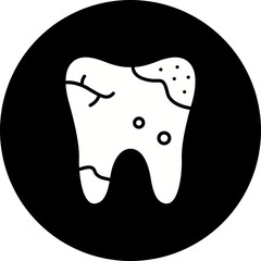 Dental Caries Glyph Inverted Icon