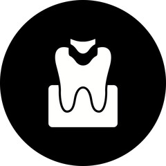 Dental Filling Glyph Inverted Icon