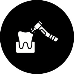 Drilling Glyph Inverted Icon