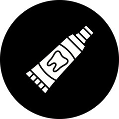 Toothpaste Glyph Inverted Icon