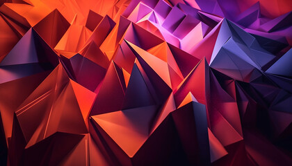 Obraz premium Colorful geometric patterns shine on abstract backdrop generated by AI