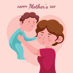 Happy mothers day cartoon vector illustration