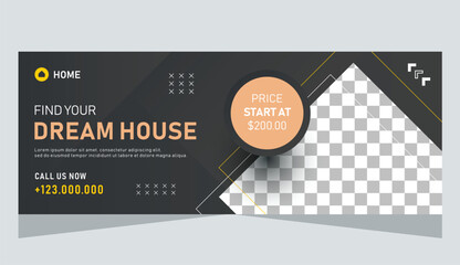 Obraz premium Template real estate design for facebook cover or web banner
