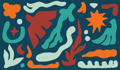 Dynamical colored forms and line. Abstrack Seamless contemporary Pattern Design