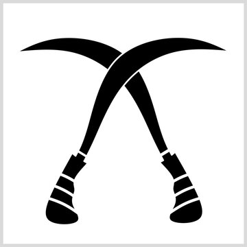 Celurit icon, Iconic Traditional Weapon From Madura, East Java, Indonesia. Vector Illustration for Icon, Logo, Symbol etc