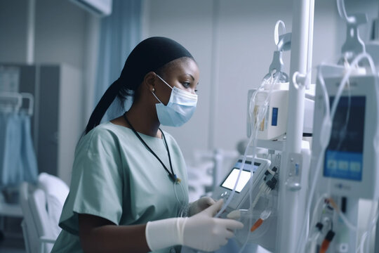 A nurse in a hospital room AI generation
